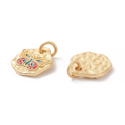 Rack Plating Brass Enamel Pendants KK-M230-26G-1