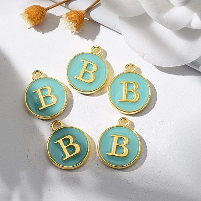 Golden Plated Alloy Enamel Charms X-ENAM-S118-05B-1