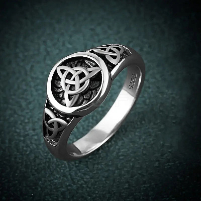 Round with Knot Pattern Brass Finger Rings FS-WG1EEAC-05-1