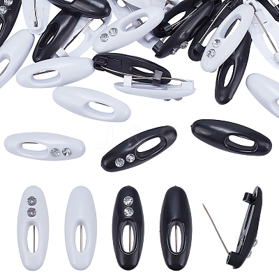 40Pcs Plastic Oval Brooch JEWB-NB0001-25A-1