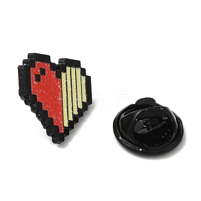 Zeld Pixel Heart Alloy Brooches JEWB-I032-05EB-02-1