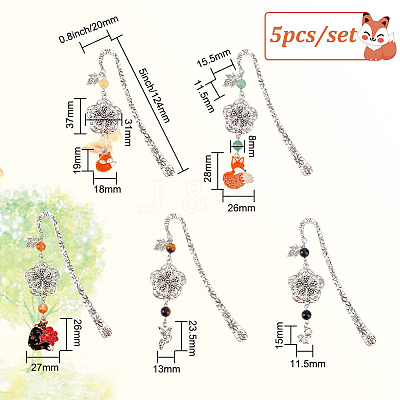 Tibetan Style Alloy Hook Bookmarks AJEW-AB00019-1