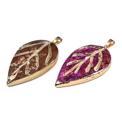 Natural Agate Big Pendants G-N326-106-1