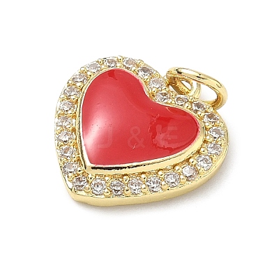 Brass Micro Pave Clear Cubic Zirconia Pendants KK-H255-08G-03-1