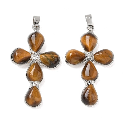 Natural Tiger Eye Pendants GG-CBA9F30-02P-19-1