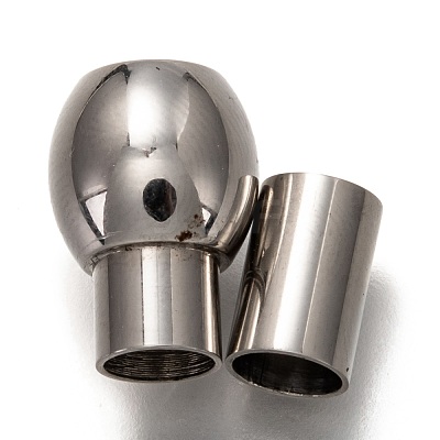 Tarnish Resistant 304 Stainless Steel Magnetic Clasps with Glue-in Ends STAS-L254-001B-P-1