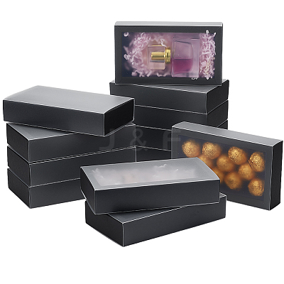 Cardboard Drawer Gift Storage Boxes with Clear Cover CON-WH0092-72C-02-1