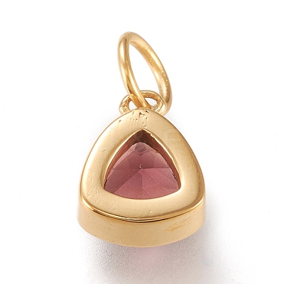 PVD Vacuum Plating 304 Stainless Steel Cubic Zirconia Pendant ZIRC-P080-A10-1