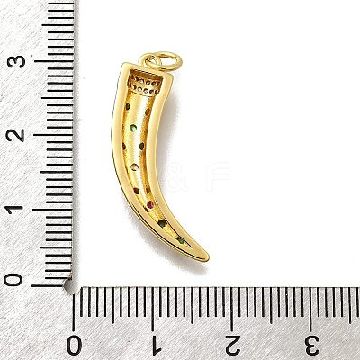 Brass Micro Pave Cubic Zirconia Enamel Pendants X-KK-D339-09G-1