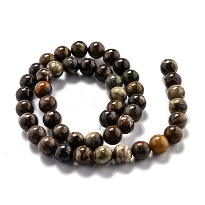 Round Natural Agate Beads Strands X-G-O199-02B-1