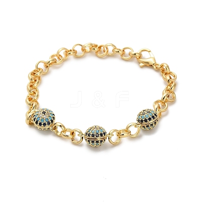 Brass Rolo Chains Bracelets LS-BJEW-B145-04G-1