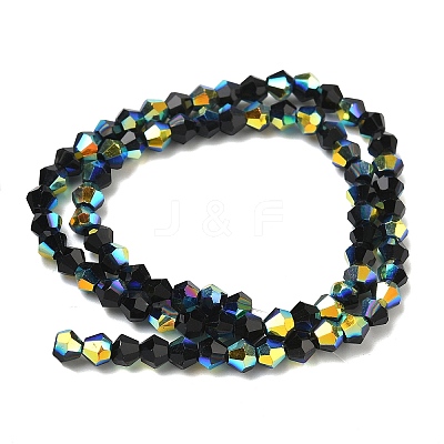 Electroplate Transparent Glass Beads Strands EGLA-K015-18G-1