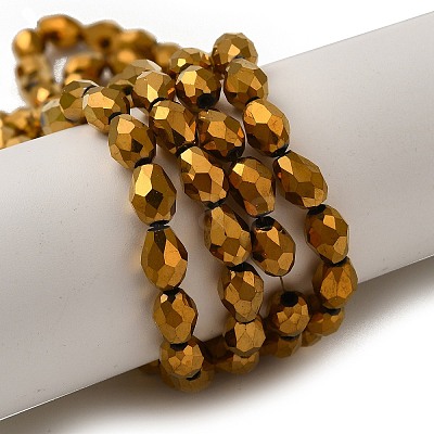 Electroplate Glass Beads Strands X-EGLA-D017-7x5mm-3-1