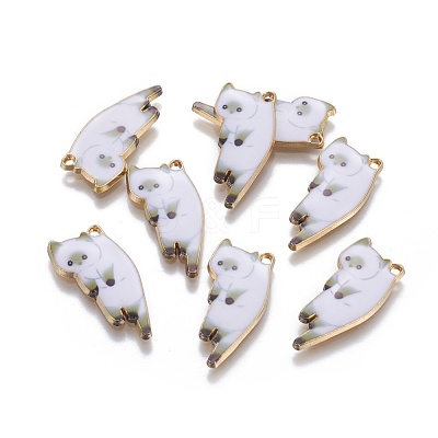 Alloy Enamel Kitten Pendants ENAM-E347-01G-1