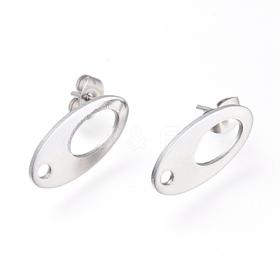 Non-Tarnish 201 Stainless Steel Stud Earring Findings STAS-L232-111P-1