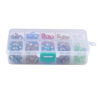 10 Colors Electroplate Glass Beads Strands EGLA-JP0001-02-10x7mm-1