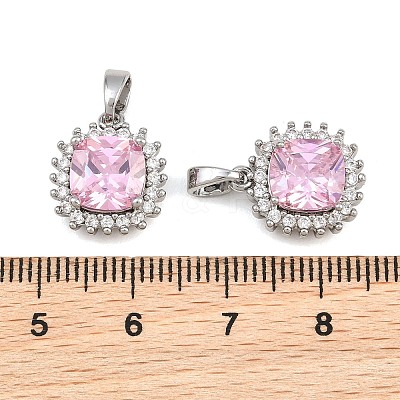 Brass Micro Pave Cubic Zirconia Charms CU-CBAA6E8-06P-02-1