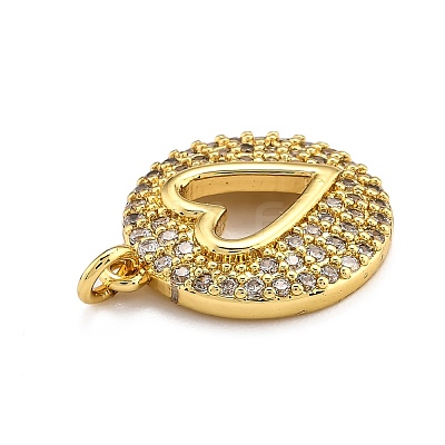 Brass Micro Pave Clear Cubic Zirconia Pendants ZIRC-J025-28G-1