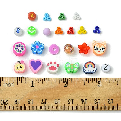 DIY Polymer Clay & Glass Seed & Acrylic Beads Making Finding Kits DIY-FS0006-38-1