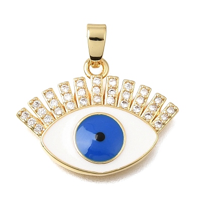 Brass Micro Pave Clear Cubic Zirconia Pendants KK-C263-22I-G-1