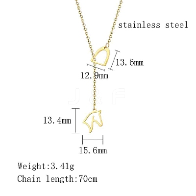 304 Stainless Steel Lariat Necklaces JR3164-1-1