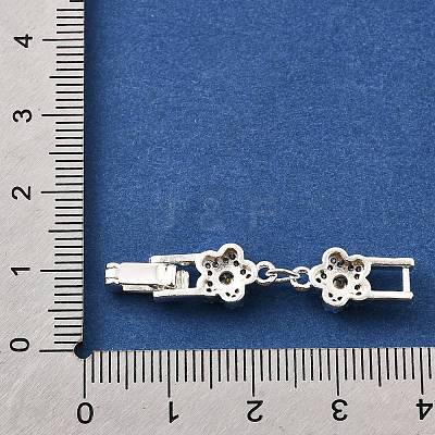 Brass Micro Pave Clear Cubic Zirconia Fold Over Clasps KK-R222-06S-1