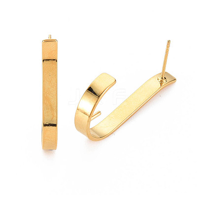 Brass Stud Earring Findings KK-S364-041-1