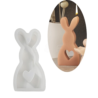 Rabbit Shape DIY Display Decoration Silhouette Silicone Molds DIY-K073-08C-1