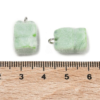 Flocking Opaque Resin Pendants RESI-F064-A25-1