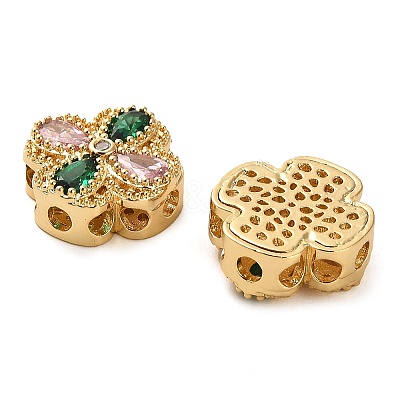 Brass Micro Pave Cubic Zirconia Beads LS-KK-D093-07G-1