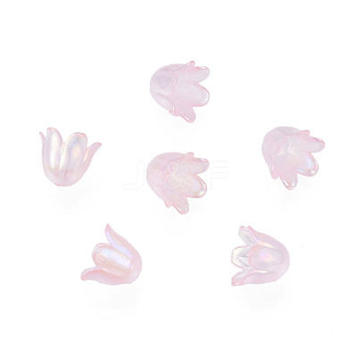 6-Petal Imitation Jelly Acrylic Bead Caps JACR-T002-2H-1