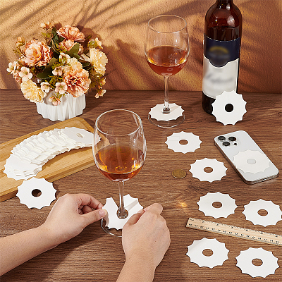 Paper Wine Glass Charms AJEW-WH0080-13D-1