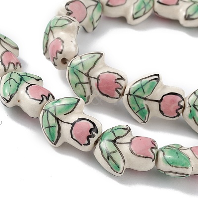 Handmade Porcelain Beads Strands PORC-F008-01-1