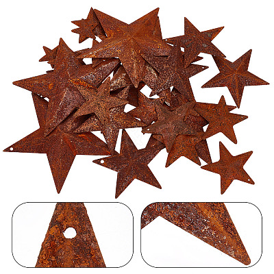 30Pcs 5 Style Rust Iron Pendants IFIN-GF0001-27-1
