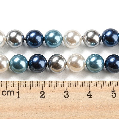 Electroplated Shell Pearl Beads Strands X-SHEL-F008-03B-07-1