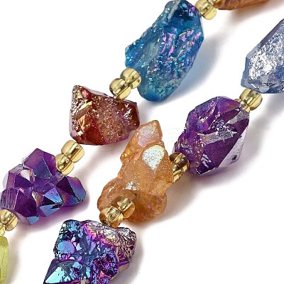 Electroplated Raw Rough Natural Amethyst Beads Strands G-Z131-J02-10-1
