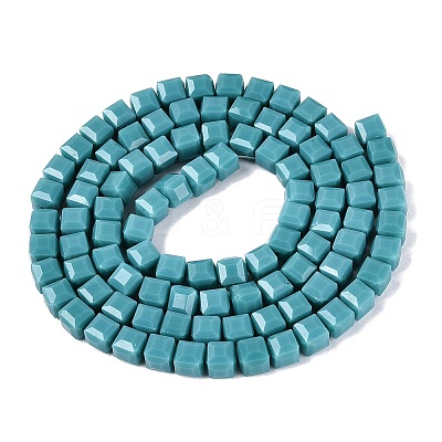 Opaque Glass Beads Strands GLAA-R041-8x8mm-C03-1