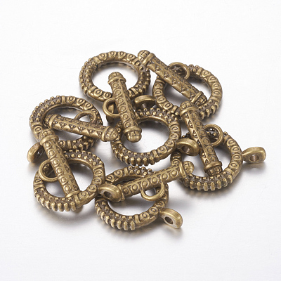 Tibetan Style Zinc Alloy Toggle Clasps MLF0211Y-NF-1