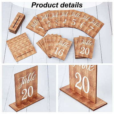 Rectangle Wooden Vertical Sign Holders ODIS-WH0057-01-1