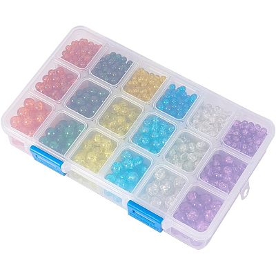 Spray Painted Crackle Glass Beads CCG-PH0002-04-1