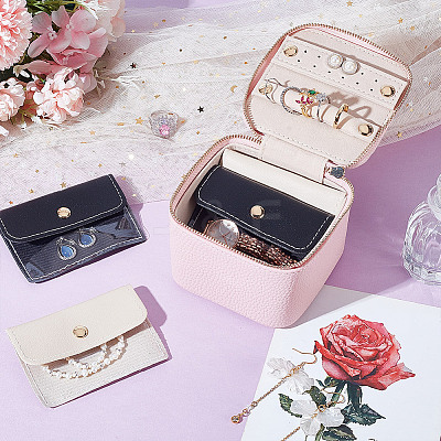Portable Imitation Leather Jewelry Storage Zipper Boxs with 4 Insert Bags CON-WH0202-001C-1