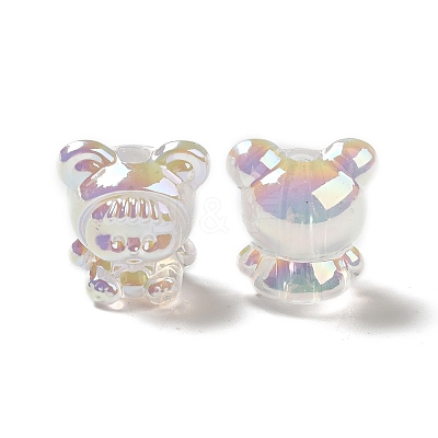 UV Plating Rainbow Iridescent Acrylic Beads PACR-M002-01F-1