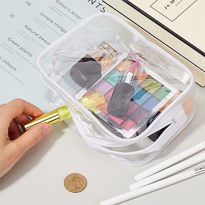3Pcs Clear Plastic Cosmetic Zipper Bags ABAG-CP0001-10-1