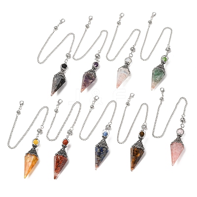 Resin Cone Pointed Dowsing Pendulums GG-CBA040B-03P-1