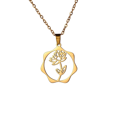 304 Stainless Steel Pendant Necklace PW-WG26640-08-1