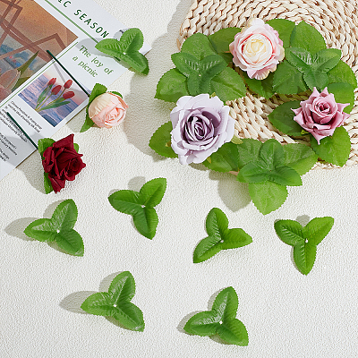 Cloth Artificial Rose Leaf AJEW-WH0270-951B-1
