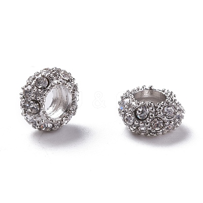 Alloy Rhinestone European Beads X-CPDL-H998-18-1