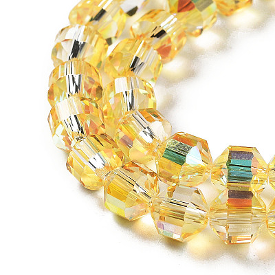 Electroplate Rondelle Glass Beads Strands EGLA-A036-09A-M-1