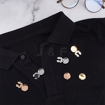 6 Pairs 3 Colors Brass Cufflink Settings FIND-FH0010-31-1