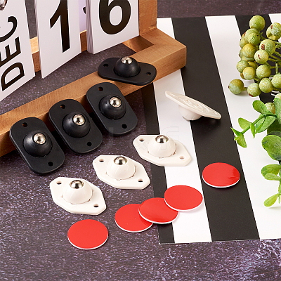 2 Sets 2 Colors Plastic & 304 Stainless Steel Universal Wheels 360° Rotation Pulley Ball AJEW-SW0001-04-1